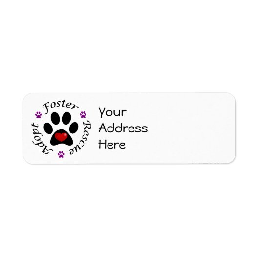 Adresetiketten voor dierenredding etiket (Voorkant)