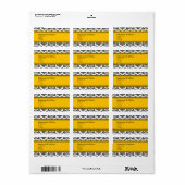 Adresetiketten voor donkerbruin en zwart-wit etiket (Full Sheet)