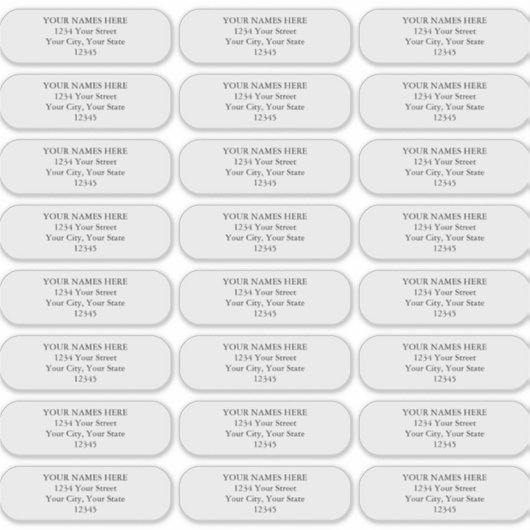 Adresetiketten voor eenvoudige platte afgeronde ho sticker (Voorkant)