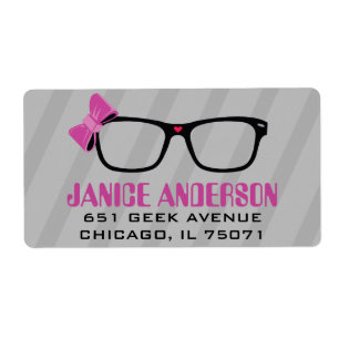 Adresetiketten voor Glasses & Bows Computer Geek Etiket