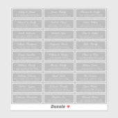 Adresetiketten voor Grijze bruiloft voor grafisch  Sticker (Vel)