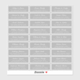 Adresetiketten voor Grijze bruiloft voor grafisch  Sticker