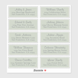  Adresetiketten voor groene bruiloft Sticker