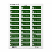 Adresetiketten voor groene en witte kerst etiket (Full Sheet)