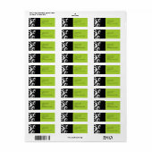 Adresetiketten voor groene en zwarte Damask Swirls Etiket (Full Sheet)