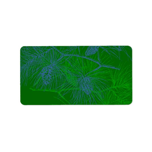 Adresetiketten voor groene pine blanco feestdagen etiket (Voorkant)