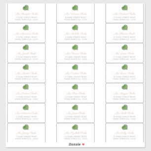 Adresetiketten voor groene tropische lederen gaste sticker