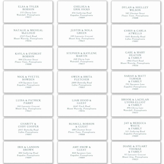 Adresetiketten voor groene typografie-weddenschap sticker (Voorkant)