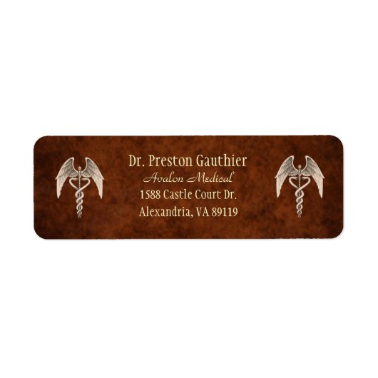  Adresetiketten voor het medische symbool Caduceus Etiket (Voorkant)