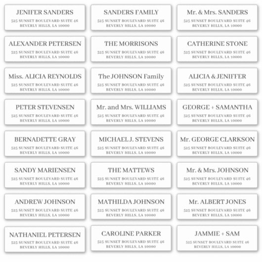  adresetiketten voor individuele mailing sticker (Voorkant)