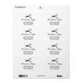 Adresetiketten voor kappers, voor haarstylist etiket (Full Sheet)