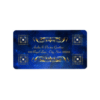 Adresetiketten voor keizerblauw Glas in lood Etiket