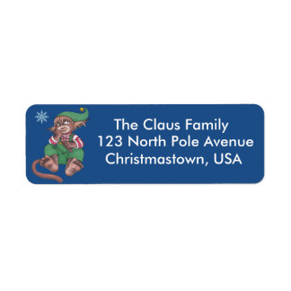 Adresetiketten voor kerstapen etiket