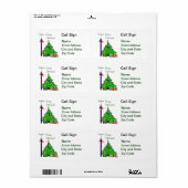 Adresetiketten voor kerstboomradio's etiket (Full Sheet)