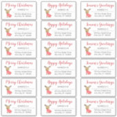 Adresetiketten voor kerstfeestdagen met rendieren sticker (Voorkant)