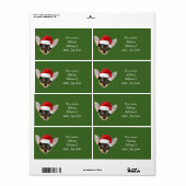 Adresetiketten voor kersthondenverzending met Chih Etiket (Full Sheet)