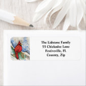 Adresetiketten voor kerstkardinale Waterverf Etiket (Insitu)