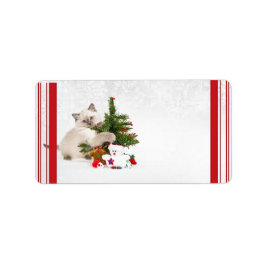 Adresetiketten voor kerstKat Etiket