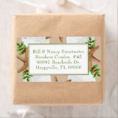 Adresetiketten voor Kerstmis met doorn en goudstak Etiket (Insitu)