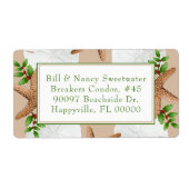 Adresetiketten voor Kerstmis met doorn en goudstak Etiket (Voorkant)