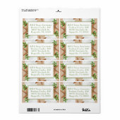 Adresetiketten voor Kerstmis met doorn en goudstak Etiket (Full Sheet)