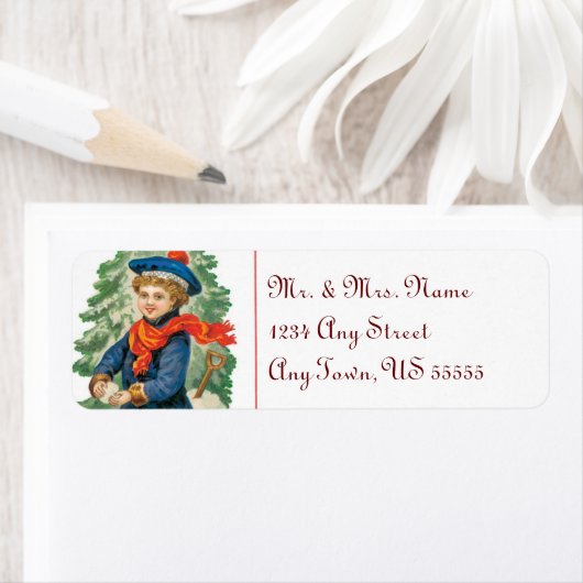 Adresetiketten voor kerstmis met kleine drummer etiket (Insitu)