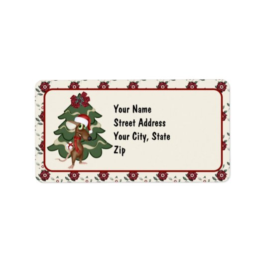 Adresetiketten voor kerstmuis etiket (Voorkant)