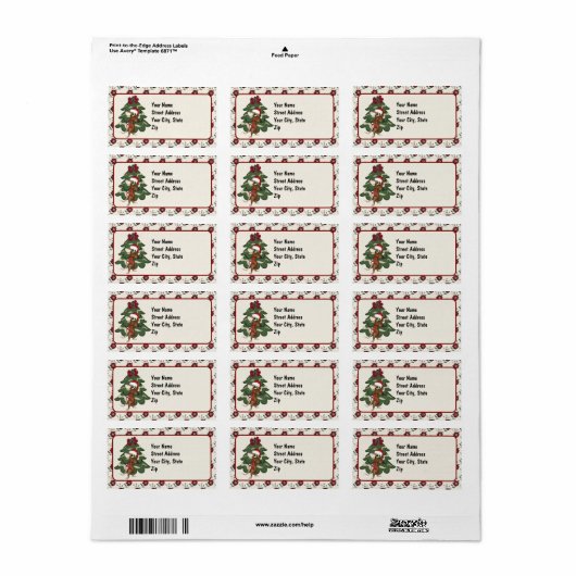 Adresetiketten voor kerstmuis etiket (Full Sheet)