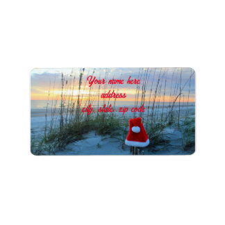 adresetiketten voor kerststrand etiket