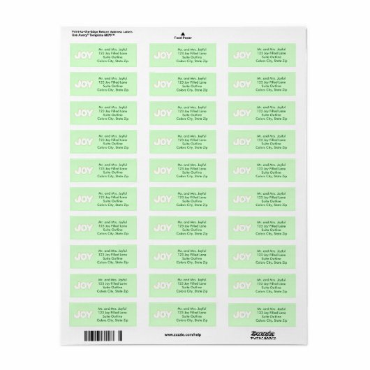 Adresetiketten voor kleurrijke Word-schets Etiket (Full Sheet)