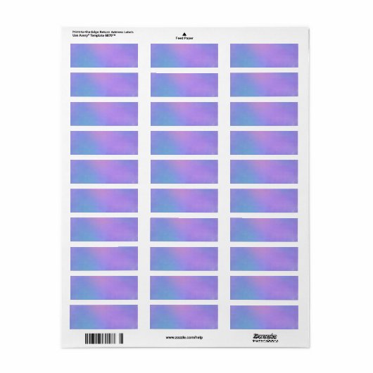 Adresetiketten voor lavender, blauw en roze etiket (Full Sheet)