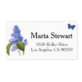 Adresetiketten voor lila en vlinder etiket (Voorkant)