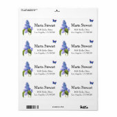 Adresetiketten voor lila en vlinder etiket (Full Sheet)