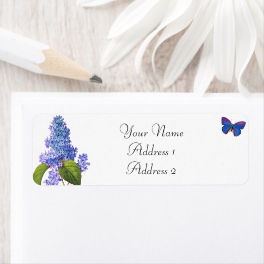 Adresetiketten voor lila en vlinder etiket (Insitu)