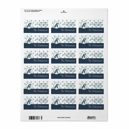 Adresetiketten voor monogram Nautical Boating Enve Etiket (Full Sheet)
