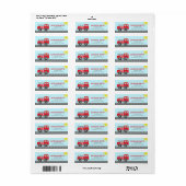 Adresetiketten voor Red Fire Truck Etiket (Full Sheet)
