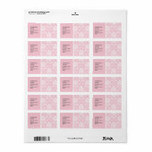 Adresetiketten voor roze Damask Wedding Etiket (Full Sheet)