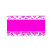 Adresetiketten voor roze Damask Wedding Etiket (Voorkant)