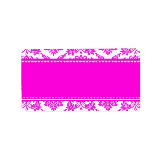 Adresetiketten voor roze Damask Wedding Etiket (Voorkant)