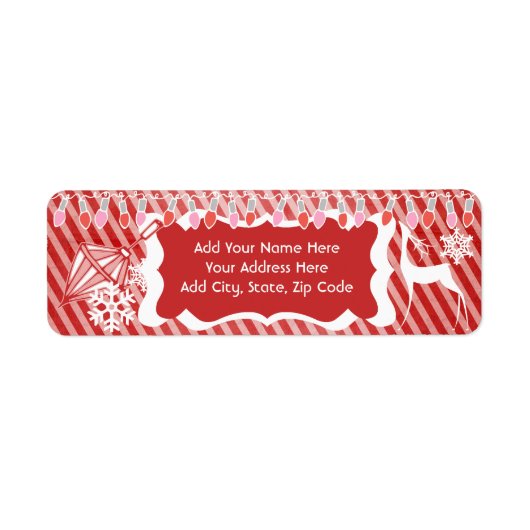Adresetiketten voor roze en rode lampjes etiket (Voorkant)