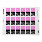 Adresetiketten voor roze en zwarte Damasdoorns Etiket (Full Sheet)