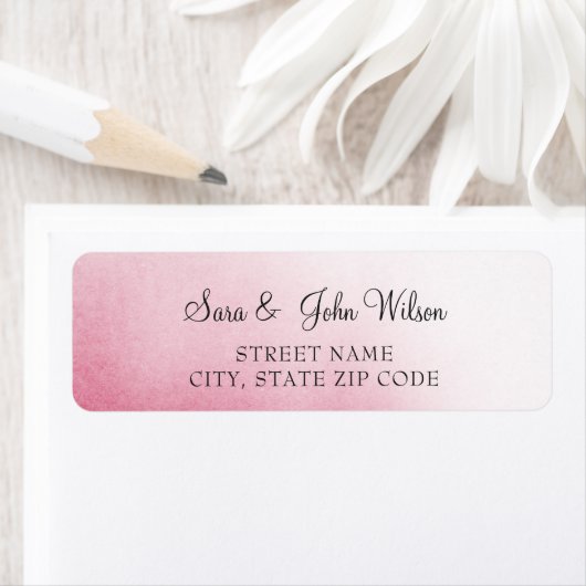 Adresetiketten voor roze ombre Wedding Etiket (Insitu)