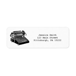 Adresetiketten voor  schrijfmachines etiket