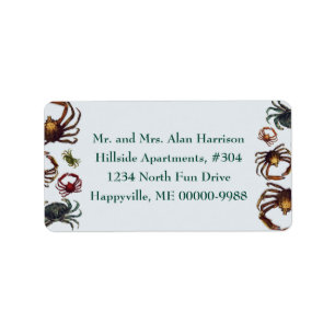 Adresetiketten voor spinkrabben etiket