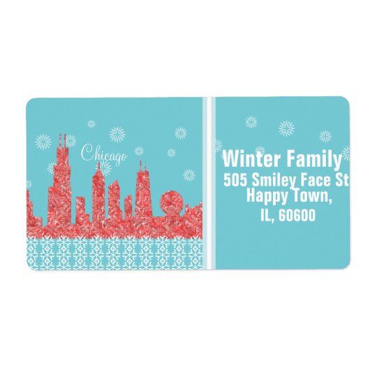 ADRESETIKETTEN voor verzending vanaf Chicago Skyli Etiket (Voorkant)