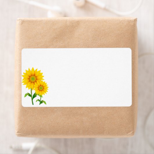 Adresetiketten voor verzending - Zonnebloemen Etiket (Insitu)