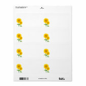 Adresetiketten voor verzending - Zonnebloemen Etiket (Full Sheet)