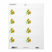 Adresetiketten voor verzending - Zonnebloemen Etiket (Full Sheet)