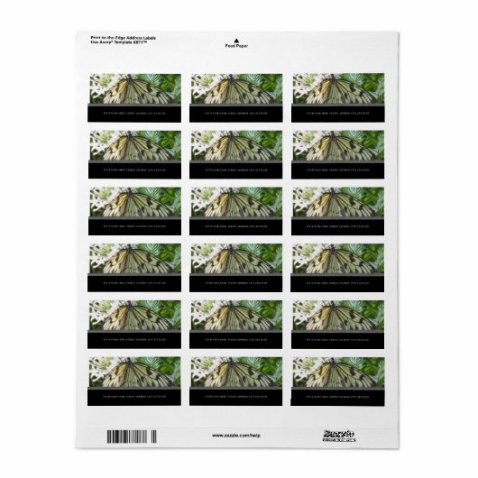Adresetiketten voor vlinders etiket (Full Sheet)