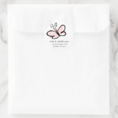 Adresetiketten voor vlinders ronde sticker (Tas)